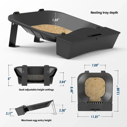 Roll-Out Hen Nesting Box with Jute Fiber Pad - ChickenNestPro